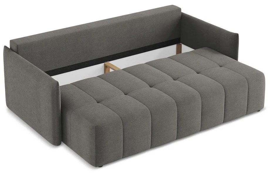 Ciemnoszara rozkładana/ze schowkiem sofa 225 cm Moku – Makamii