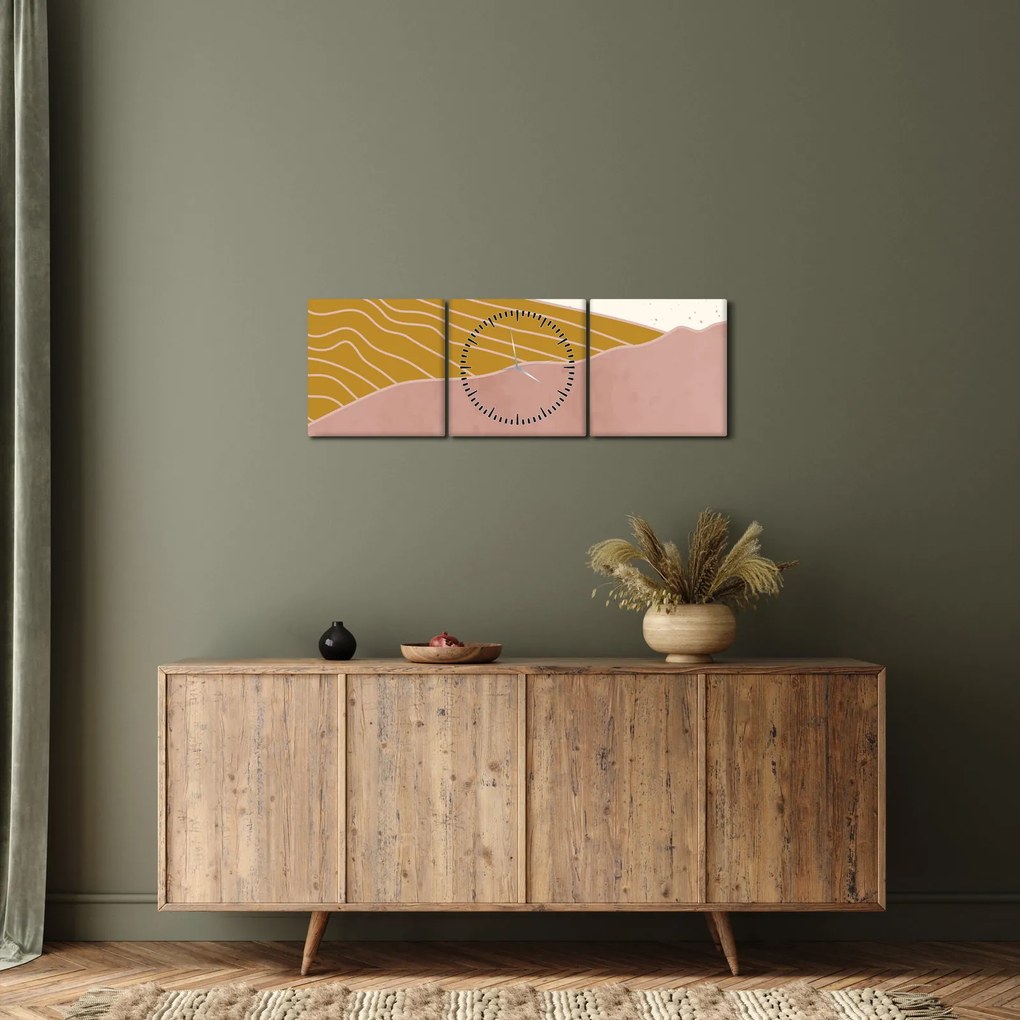 Obraz - Wschód słońca (z zegarem) (90x30 cm)