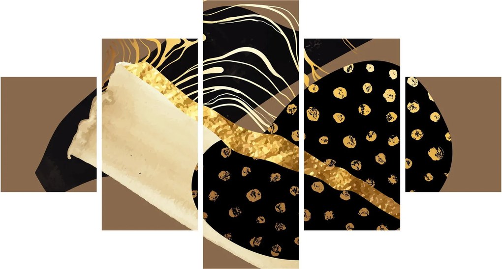 Obraz - Abstrakcja złotobrązowa N⁰1 (125x70 cm)