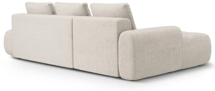 Beżowy rozkładany/ze schowkiem narożnik (lewostronny/z szezlongiem) Linz – Cosmopolitan Design