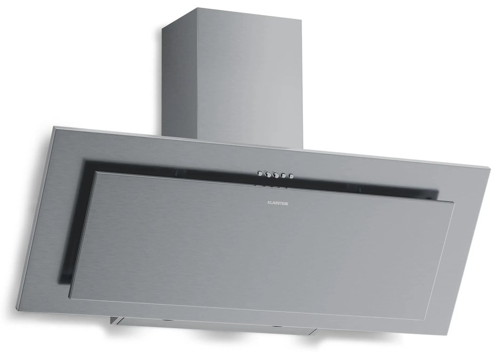 Klarstein Athena 90cm 404m³/h Okap Przyścienny Skośny Srebrny