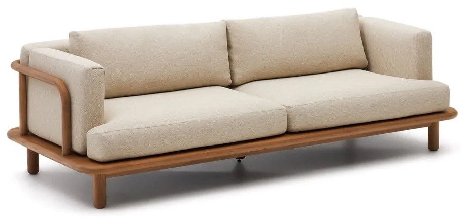 Beżowa sofa ogrodowa z litego drewna tekowego Turqueta – Kave Home