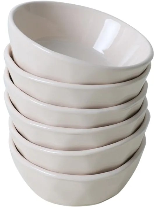 Zestaw 6 misek kamionkowych Facetta 12 cm, beżowy
