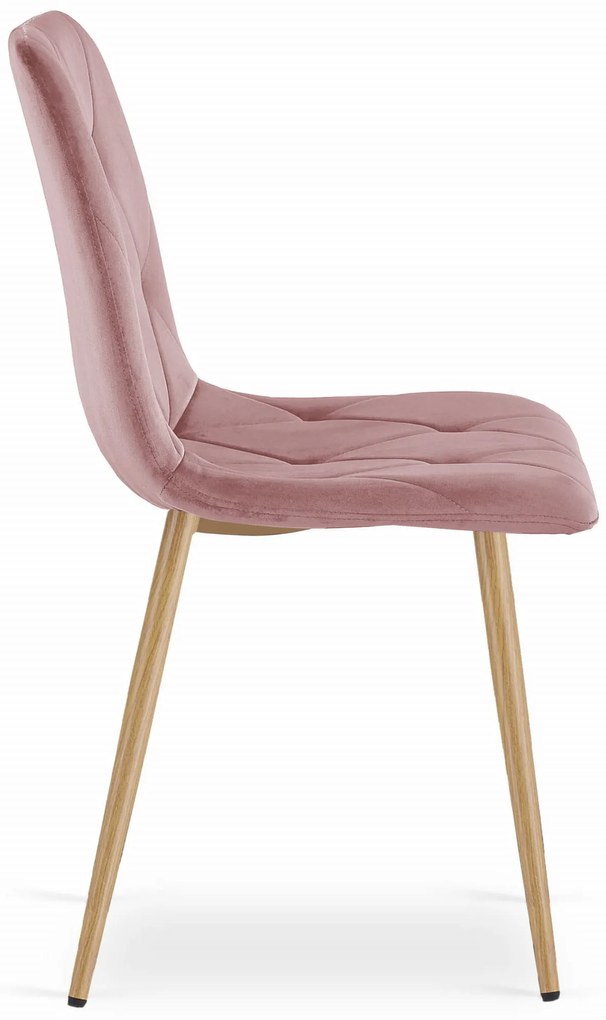 Różowe krzesło do kuchni LIBRA aksamitne