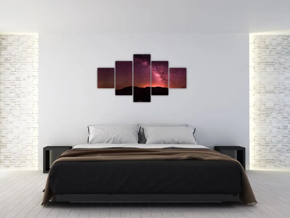 Obraz różowej Drogi Mlecznej (125x70 cm)