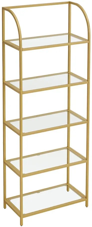 Złoty szklany regał metalowy glamour L3-B68