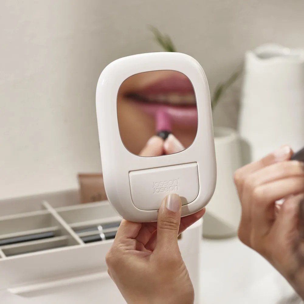 Beżowy plastikowy organizer łazienkowy na kosmetyki Viva – Joseph Joseph