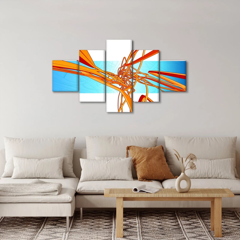 Obraz - Splecione linie, abstrakcja (125x70 cm)