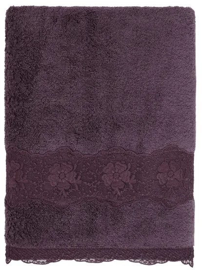 Ręcznik kąpielowy STELLA 85x150 cm z koronką Różowa Róża