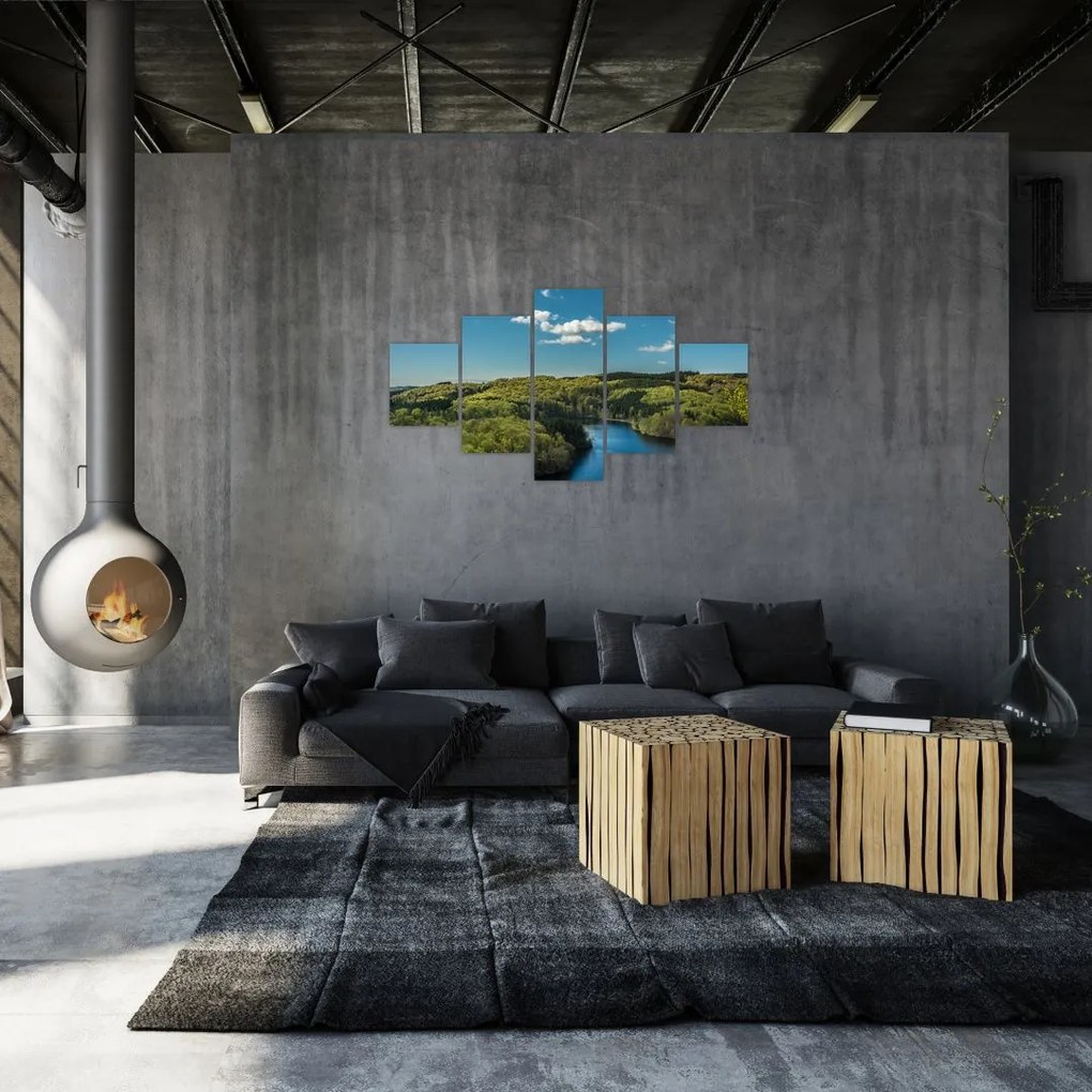 Obraz - Jezioro w lesie (125x70 cm)