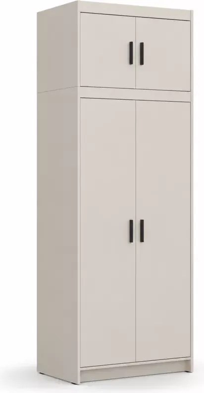 Nadstawka do szafy Ele 2 beż piaskowy - 90 cm - 2-drzwiowa z 2 półkami