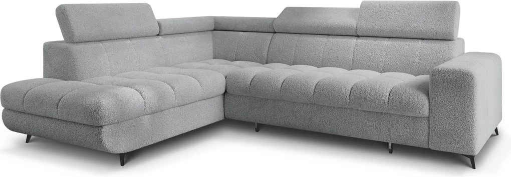Masseno Narożnik MORIVA z funkcją spania i pojemnikiem na pościel Narozniki L, Rozkładana sofa - Jasnoszary, QUELLE 83