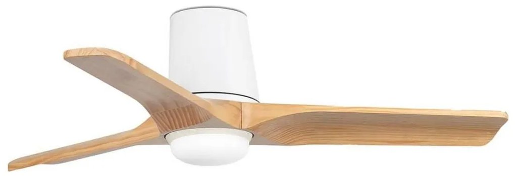 FARO 33836-1TW-LED ściemnialny, z wentylatorem HEYWOOD TUB S 10 W/230 V sosna/biały śr. 90 cm + z pilotem