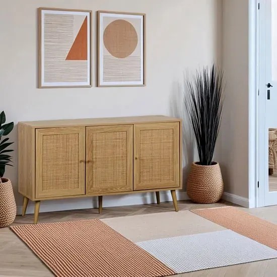Komoda z potrójnymi drzwiczkami w stylu boho - Iwania 4X