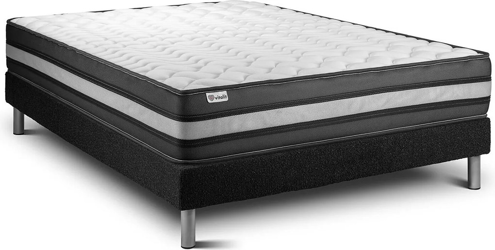 lózka z materacem VITAL POWER ZEN 150 x 190 cm Rama lózka Czarny