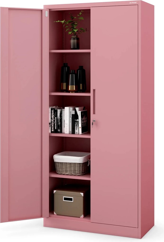 Szafa biurowa Fresh Style Jan H 90x40x195 cm pudrowy róż
