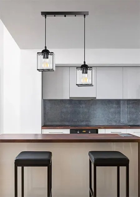 Nowoczesna czarna podwójna lampa wisząca - D192 S6-F92