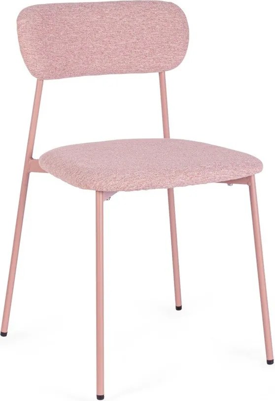 Różowe tapicerowane krzesło Inka – Yes Everyday