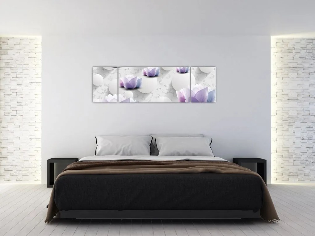 Obraz z kwiatami (170x50 cm)