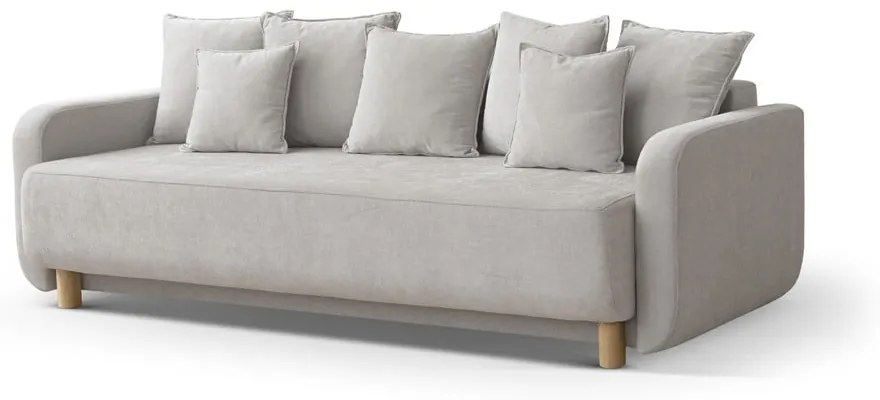 Beżowa rozkładana sofa ze schowkiem 231 cm Elen – Micadoni