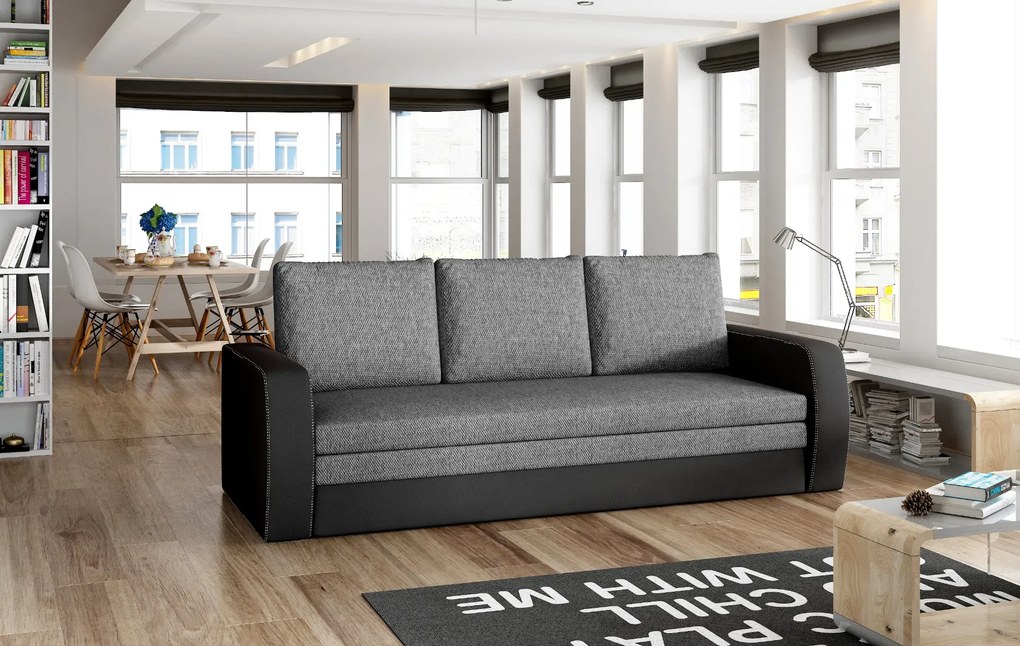 Sofa rozkładana z funkcją spania INVERSA szara/czarna ELTAP