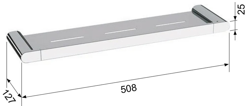 SAPHO RF016/15 Flori półka 50,8 x 2,5 x 12,7 cm, czarny mat