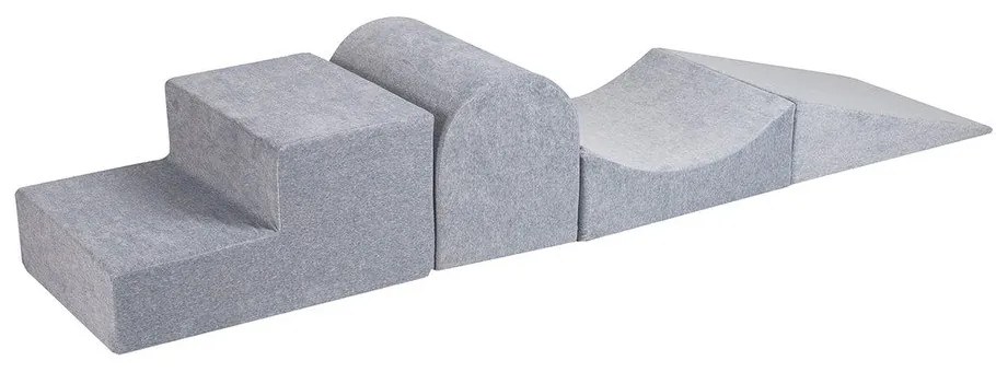 Jasnoszary aksamitny piankowy plac zabaw 4 szt. wysokość 30 cm 45x193 cm Montessori – Meowbaby