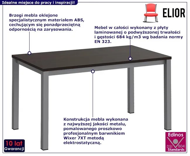 Minimalistyczne Biurko Z Metalowymi Nogami Wenge D7-F17