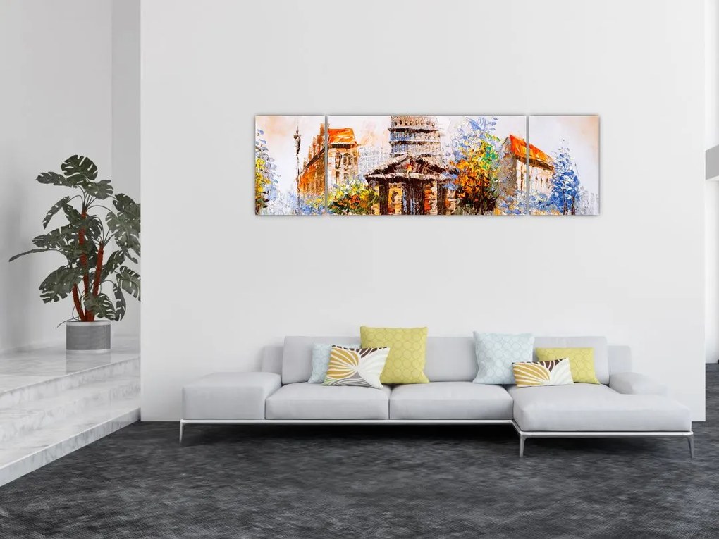 Obraz - Malowana miejska pamiątka (170x50 cm)
