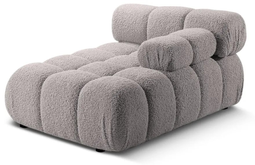 Jasnoszary moduł sofy z materiału bouclé (prawostronny) Bellis – Micadoni Home