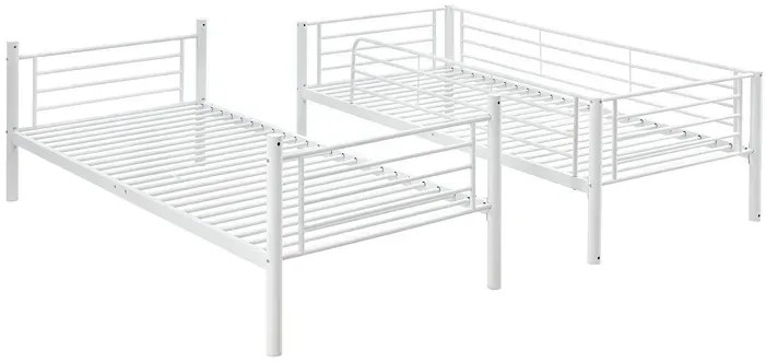 Białe metalowe łózko piętrowe 90x200 G1-W12