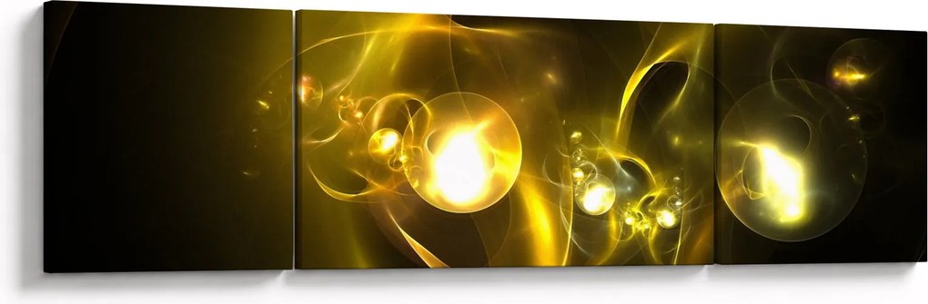 Abstrakcyjny obraz żółtych kul (170x50 cm)