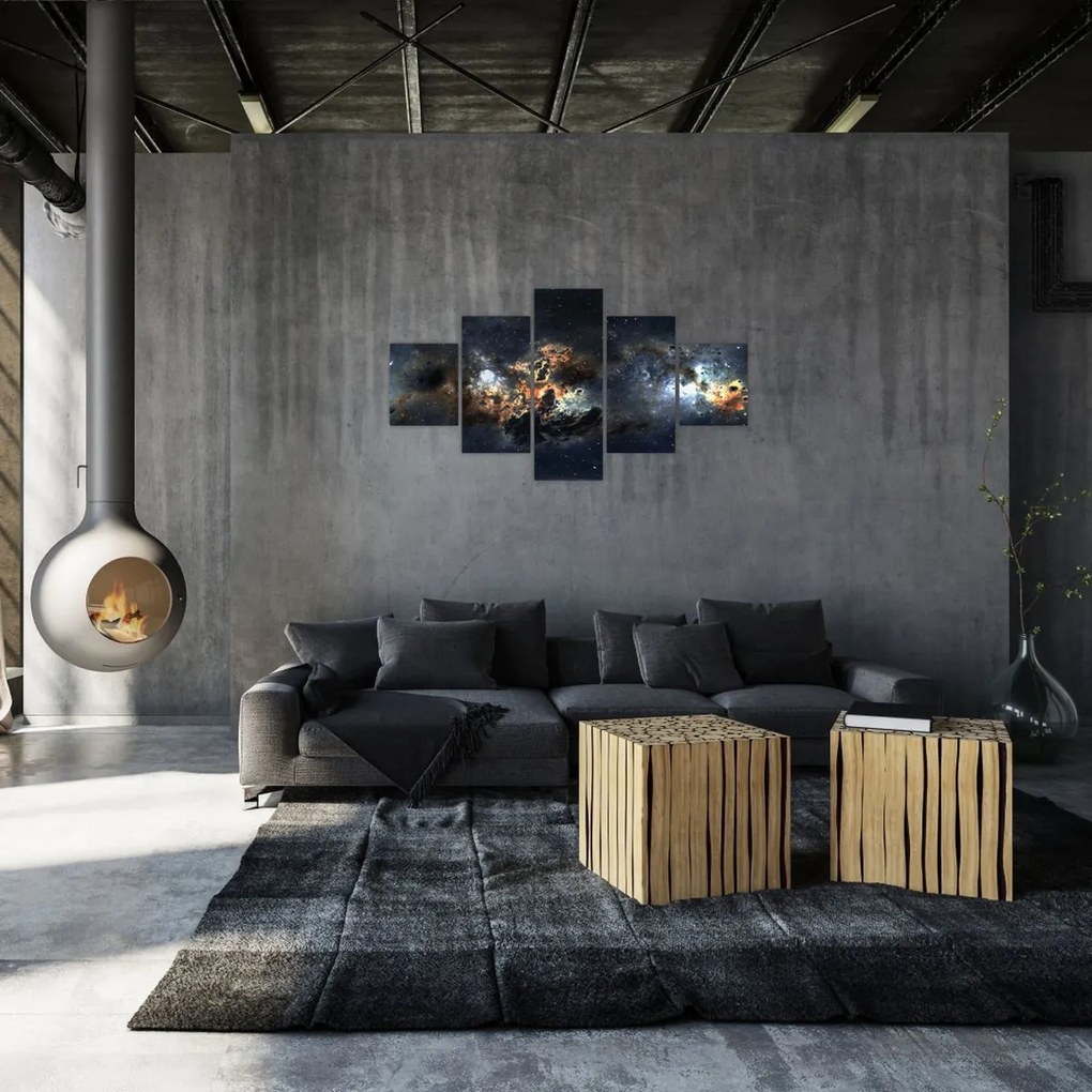Obraz - Wszechświat z mgławicą (125x70 cm)