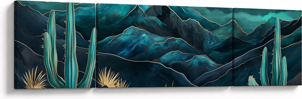 Obraz - Turkusowa noc (170x50 cm)