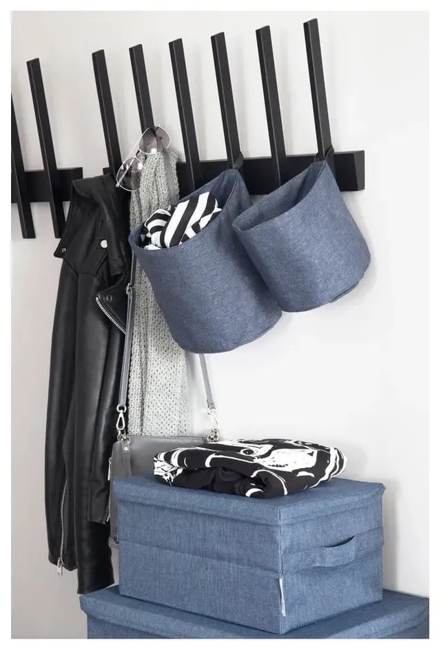 Czarny tekstylny pojemnik z pokrywką 35x26x19 cm Soft Storage – Bigso