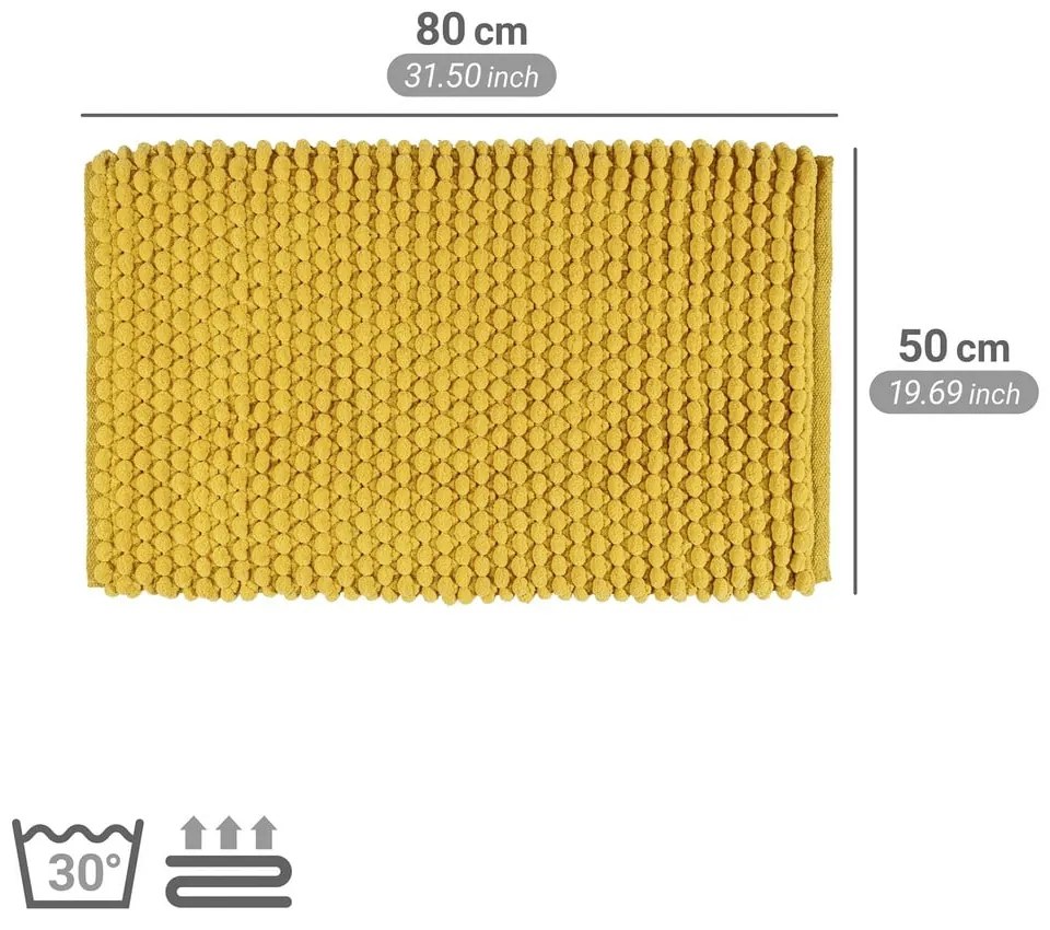 Żółty tekstylny dywanik łazienkowy 50x80 cm Solivo – Wenko