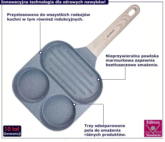 Szara Marmurkowa Patelnia Do Jajek F8-S50