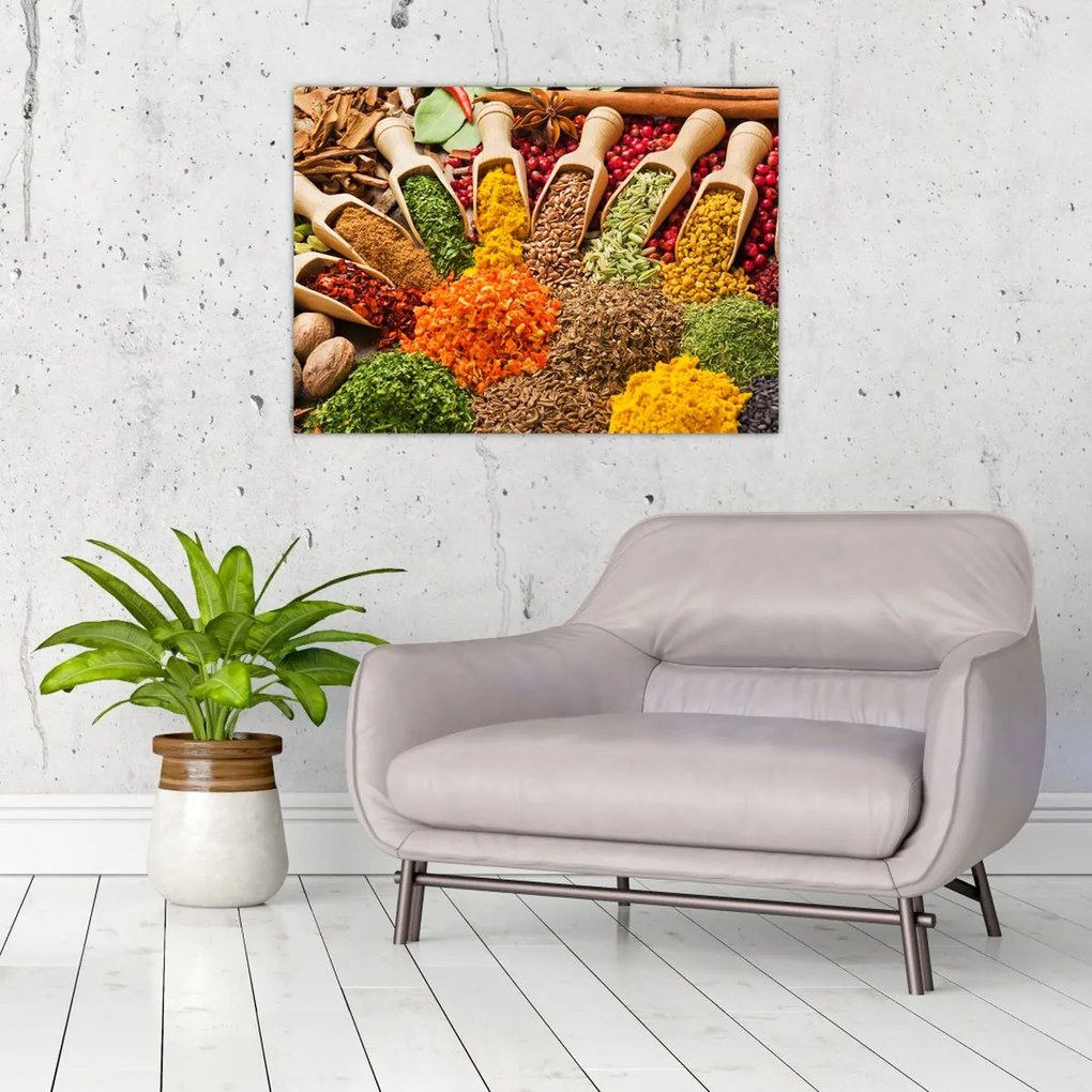 Obraz - Przyprawy z całego świata (70x50 cm)