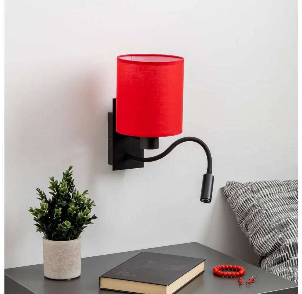 Brilagi - LED Kinkiet NUBILA 1xE27/25W/230V + LED/3W czarny/czerwony