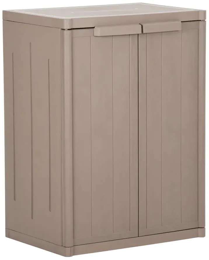 Brązowa szafka z 2 półkami na balkon i do garażu M6-G39