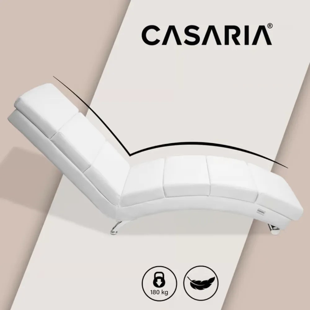 Leżanka LONDON, 186×55×89cm, biała Casaria