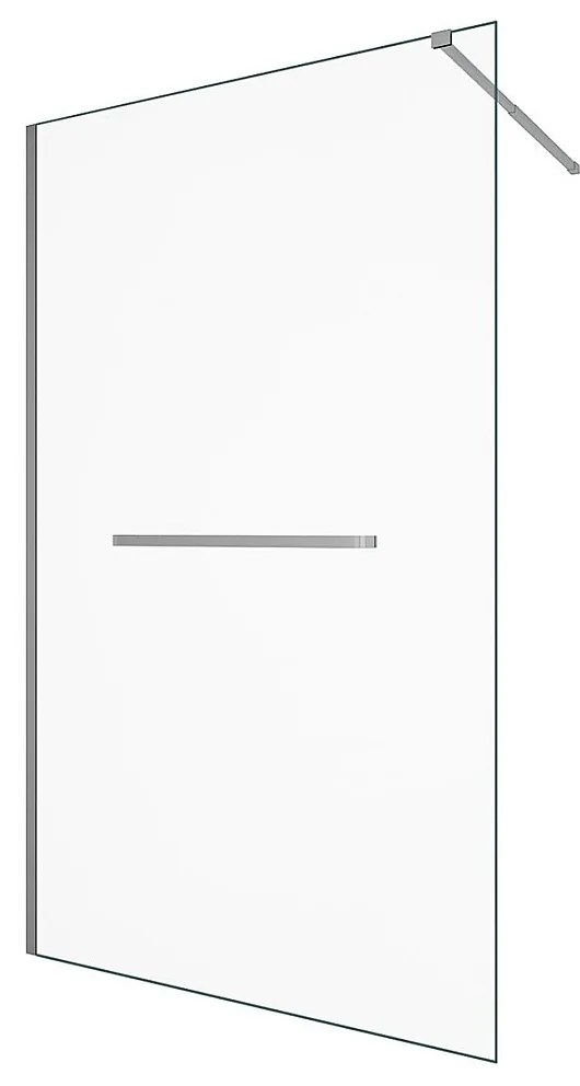 Ścianka prysznicowa z uchwytem na ręczniki - 120 x 200 cm - Chromowana - Szkło hartowane - KRISTEN