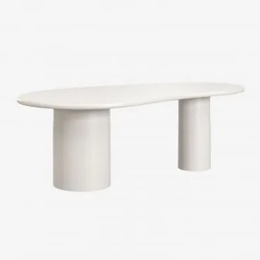 Owalny Stół Jadalniany 220x115 Cm Z Mdf Billie Gardenia Biel - Sklum