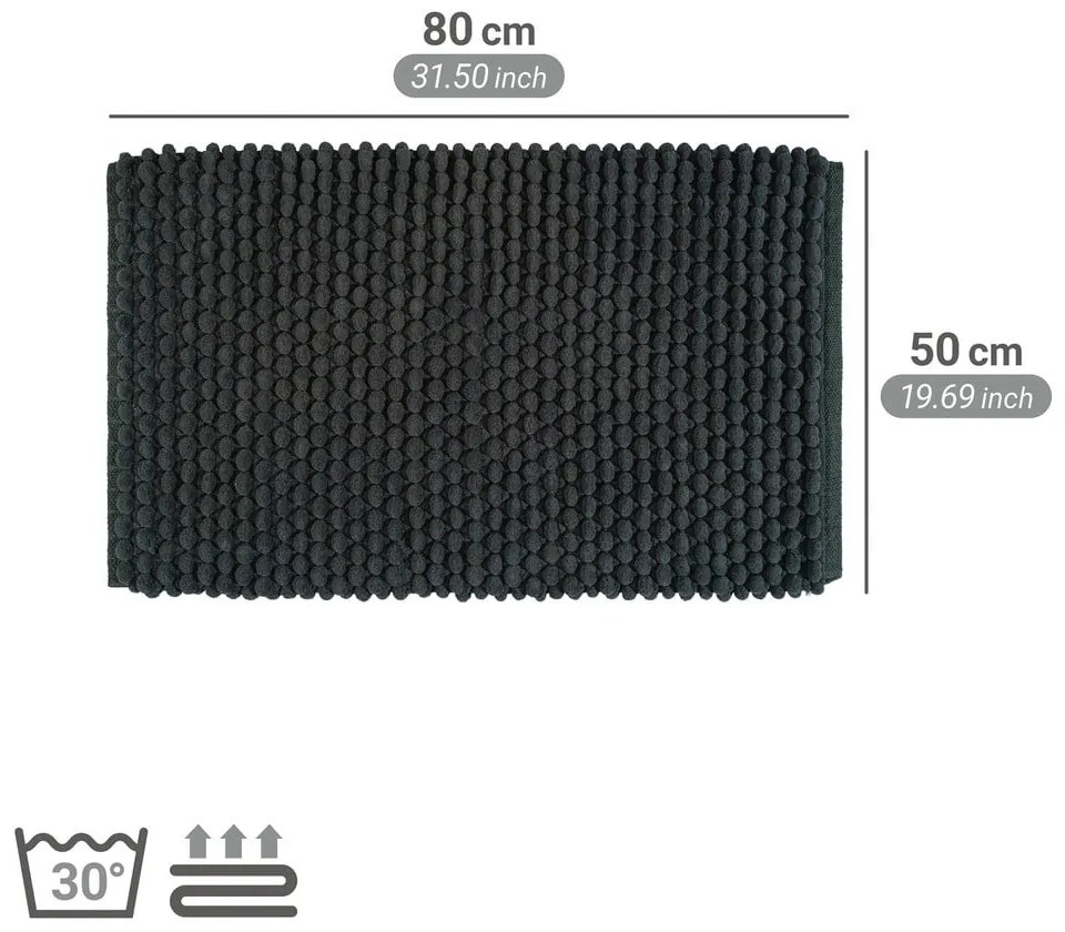Ciemnozielony tekstylny dywanik łazienkowy 50x80 cm Solivo – Wenko