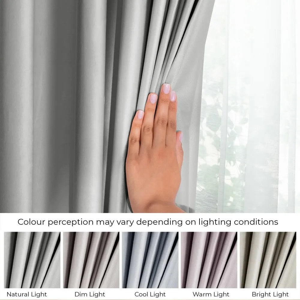 Szara aksamitna zasłona częściowo zaciemniająca (dimout) 140x245 cm Pleat – Restilo