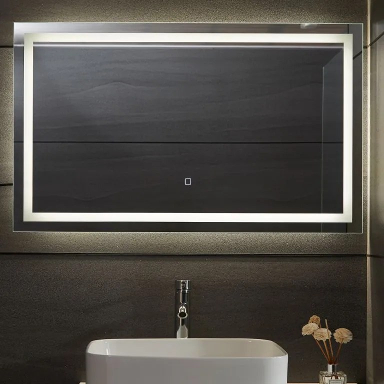 Aquamarin Lustro łazienkowe z oświetleniem LED, 100 x 60 cm