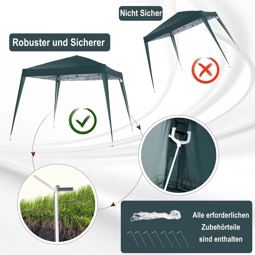 Outsunny Pawilon Ogrodowy Składany 3x3m Popup Ochrona UV Altana 24x24x25m Zielony | Aosom PL