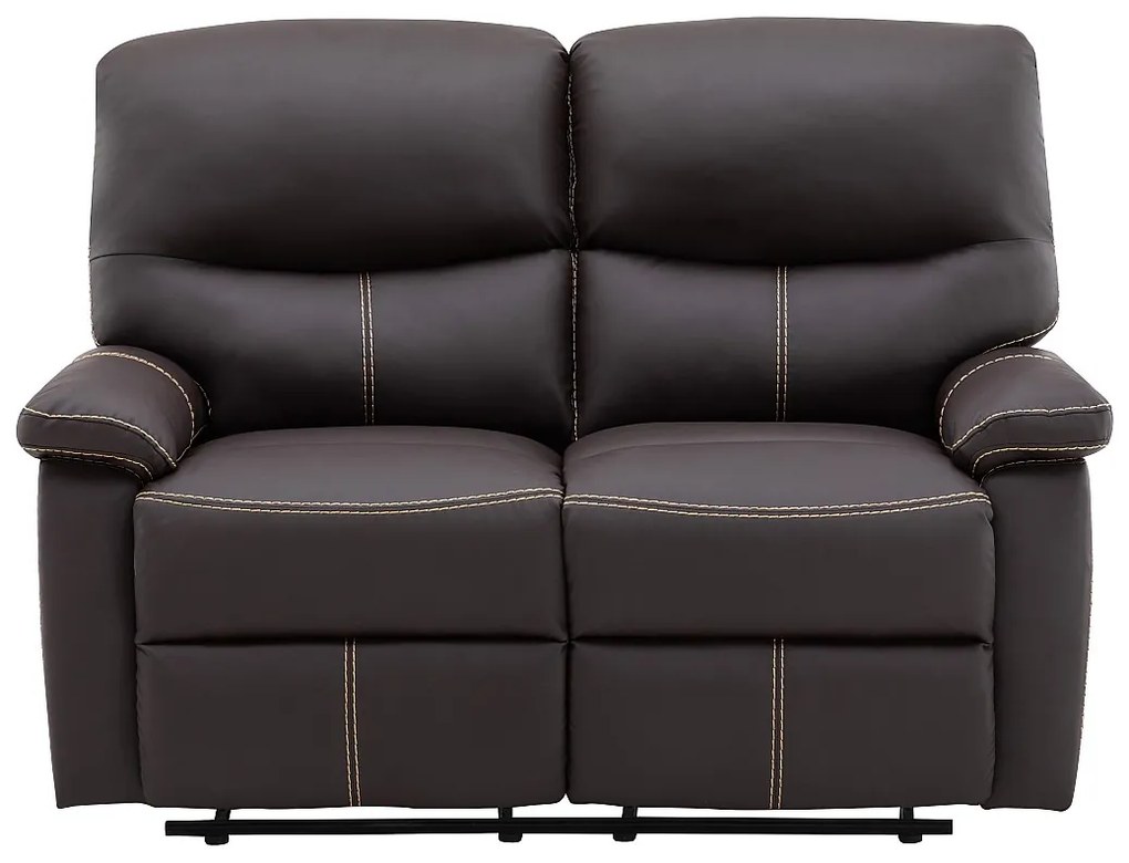 Kanapa 2-osobowa z funkcją relax z ekoskóry , kolor brązowy CANBY