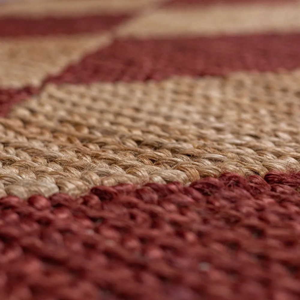 Chodnik z mieszanki juty tkany ręcznie w kolorze terakoty 60x230 cm Effie Diamond – Flair Rugs