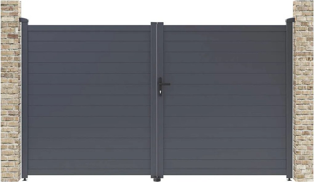 Bramka aluminiowa "Marc" - 299,5 x 180,9 cm - Szara